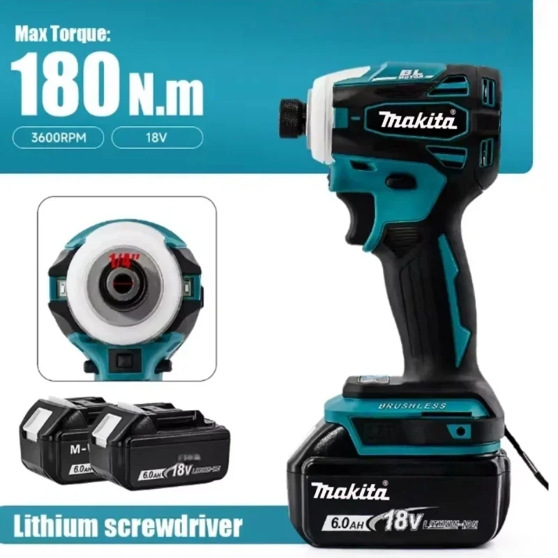

Makita DTD173 Brushless Electric Screwdriver 220N.m Auto Repair Impact Screwdriver Batch Electric Driver Tools