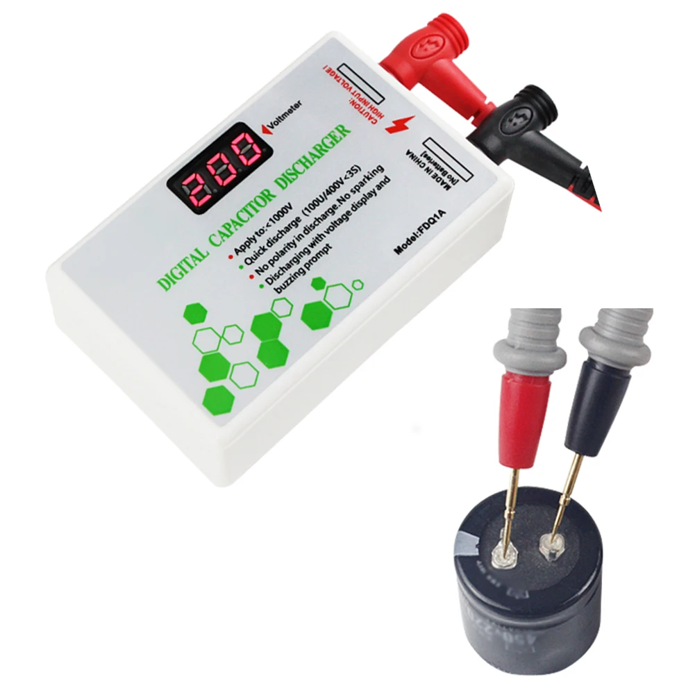 مفرغ مكثف الجهد العالي 10-1000 فولت أداة تفريغ سريعة وآمنة لحماية واختبار جهد الكهربائي #2