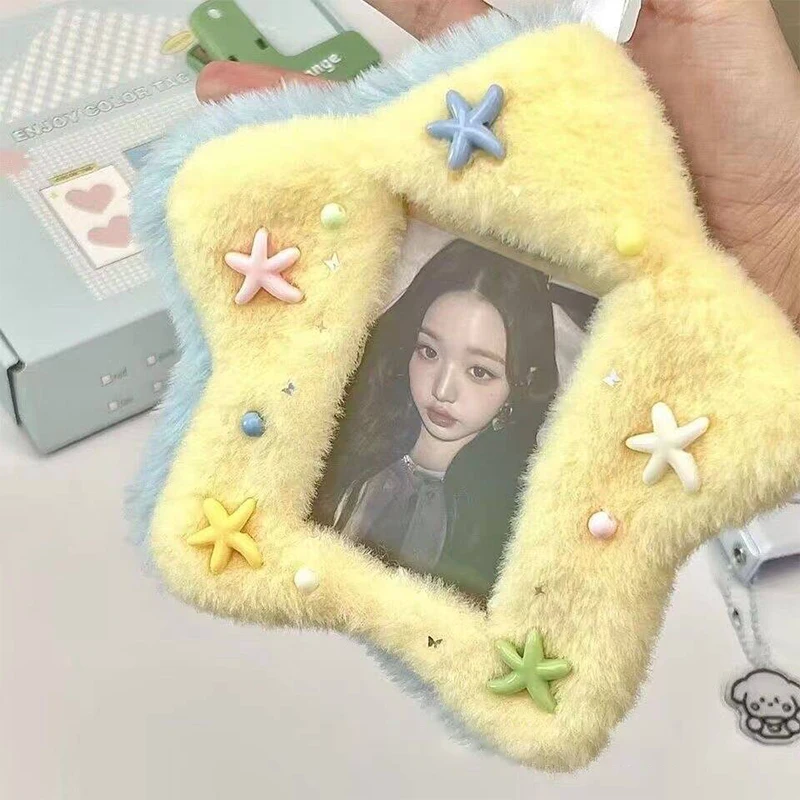 Cute Plush Photo Card Holder Photo Albums Decor Cover Case Kpop Idol Bus Card Protector Bag Picture Photo Sleeves Card Cases