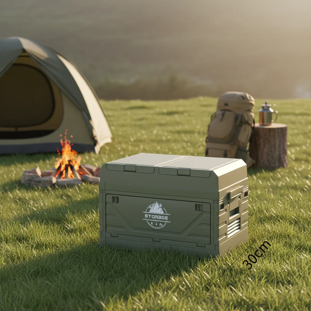 

！@Outdoor Folding Box PP Plastic Food Safe Household Storage Picnic Organizer 30-40L Modern Design Multifunctional Storage Box