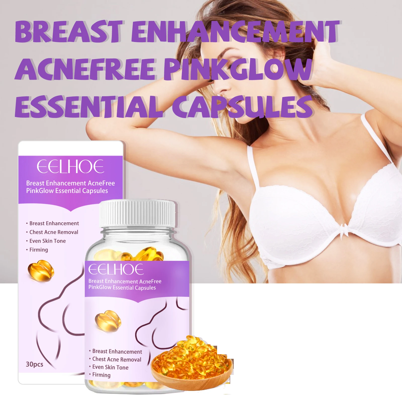Breast Augmentation Oil Capsules to Increase Buttocks and Breasts Vitamin E in Oil Lift up Chest Tightening Breast Firming Oil