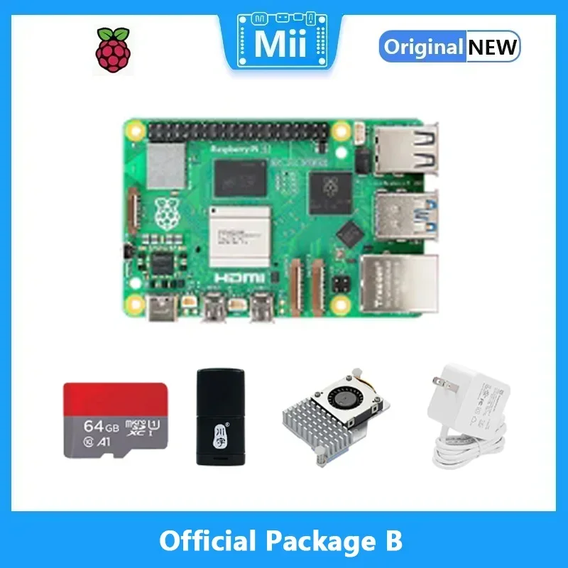 Raspberry Pi 5 4G 8G Ram Arm Cortex-A76 Linux development board kit  Case Cooling Fan Cooler Optional