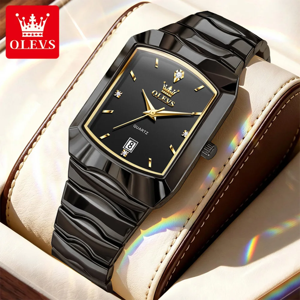 OLEVS 2712 Genuine Quartz Movement Business Watch For Men 30m Waterproof Calendar Window Streamlined Strap Men Watch