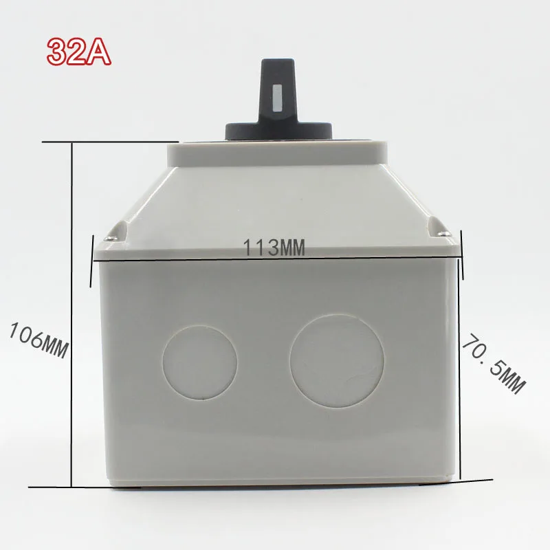 LW26-20/3 20A - 63A 380V Changeover Switch 3 Positions Rotary 12 Screw Terminals Cam Rotary Changeover Switch Knob Universal