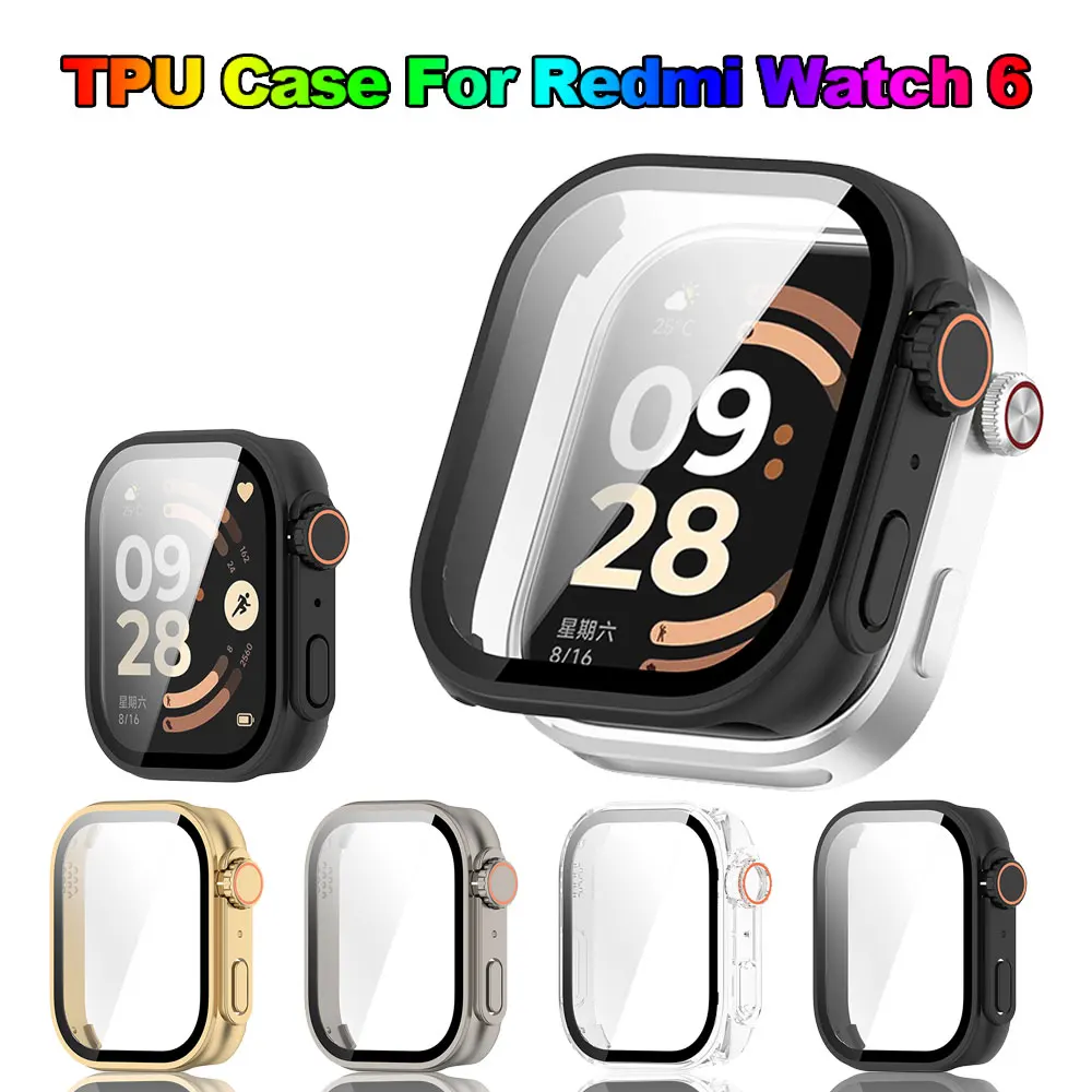�y�Z�[�����zPC �P�[�X + �K���X Redmi Watch 6 �X�N���[���v���e�N�^�[�p�A���`�X�N���b�`�o���p�[�ی�J�o�[ Redmi Watch6 �X�}�[�g�E�H�b�`�A�N�Z�T���[�p