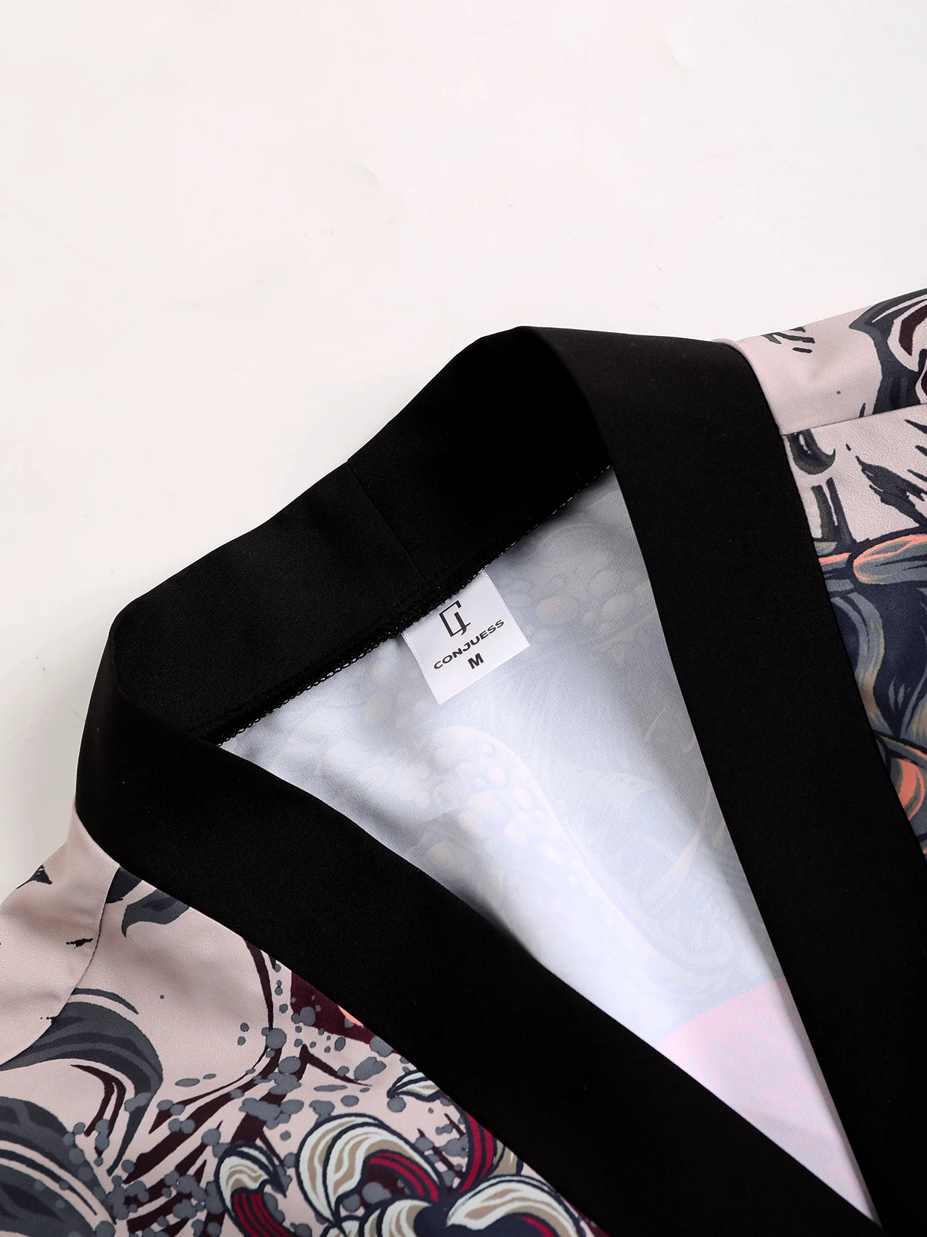 Men's Japanese Oni Mask Ukiyo-E Print Kimono Cardigan & Shorts Set Loose Casual 2 Piece Outfit - view 4