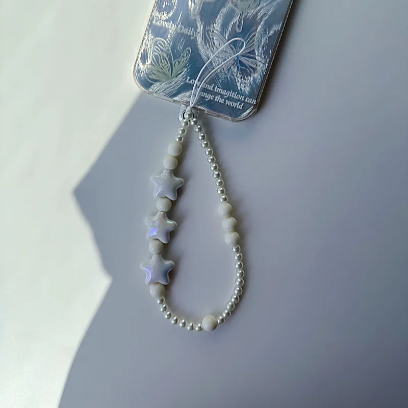 Baroque Imitation Pearl Chain Bead Sweet Mobile Phone Hanging Rope CCD Camera Bag Pendant Bow Flower Charm Key Chains Lanyard