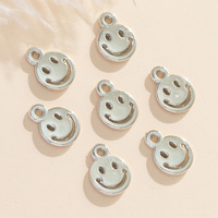 100Pcs CCB Smile Face Design Septal Beads Silver Plated Bead Charm Smiling Face Diy Craft Accessory For Bracelet Necklace