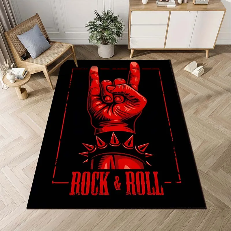 Rock Roll Pattern Living Room Bedroom Carpet Bedside Bathroom Floor Mat 15 Size Large Custon Pattern Area Rug Cloakroom Decor