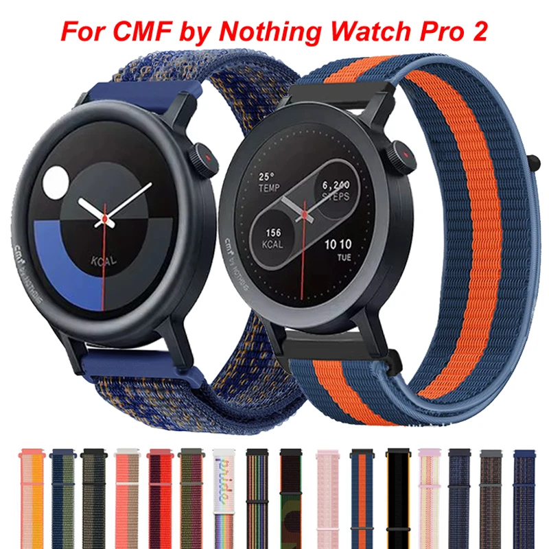 Correa For CMF by Nothing Watch Pro 2 Nylon Loop Watchband 22mm Sport Colorful Band For CMF Watch Pro Smartwatch Bracelet Strap