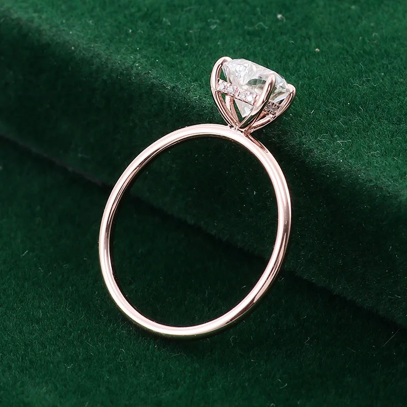 Provence Trendy ring Rose Gold 1ct IGI D/VS1 Heart cut Lab Diamonds Halo Ring Everyday Minimalist Rings for girl Women Custom