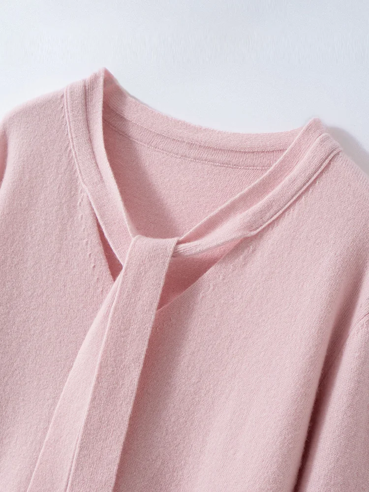 

Распродано. Кашемировый свитер с V-образным вырезом и лентой, пуловер для офиса, базовый элегантный кашемировый трикотаж, осенне-зимний, мягкий, теплый топ.