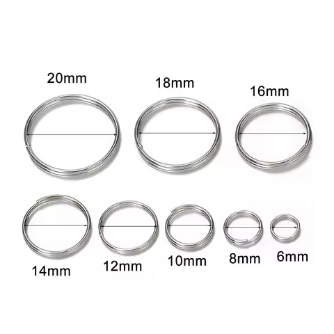 50/100Pcs Silver Plated Metal Blank Keyring 6-20mm Split Ring Key Holder Rings Women Men DIY Key Chains Key Ring Accessories