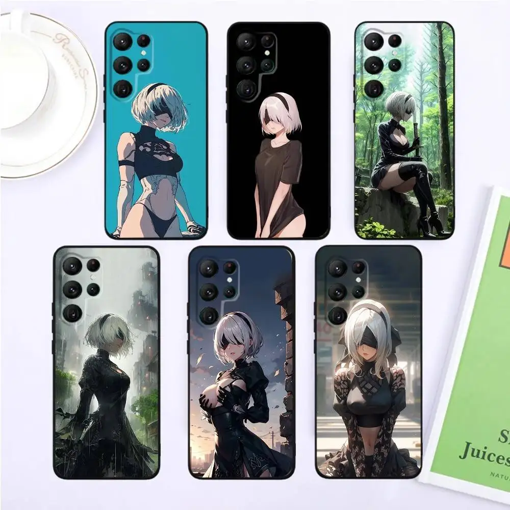 

2b-Niers A-Automata Game Phone Case For Samsung S25,S24,S23,22,21,Ultra,Pro,S10,S30Plus,20lite Black Cover