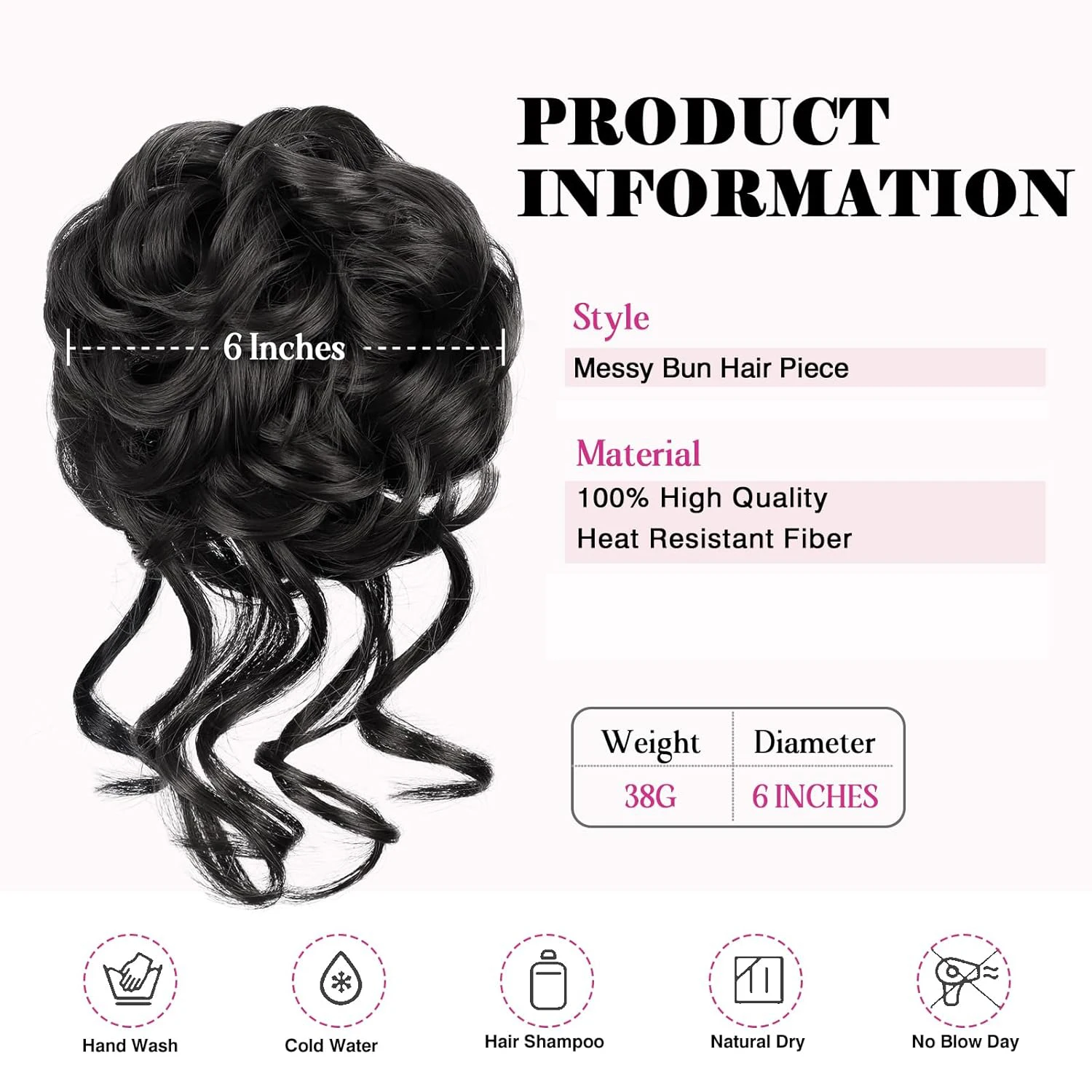 Synthetic Tousled Updo Messy Bun Extensions Hair Pieces With Elastic Rubber Band for Women Hair, Ponytail Bun Scrunchie