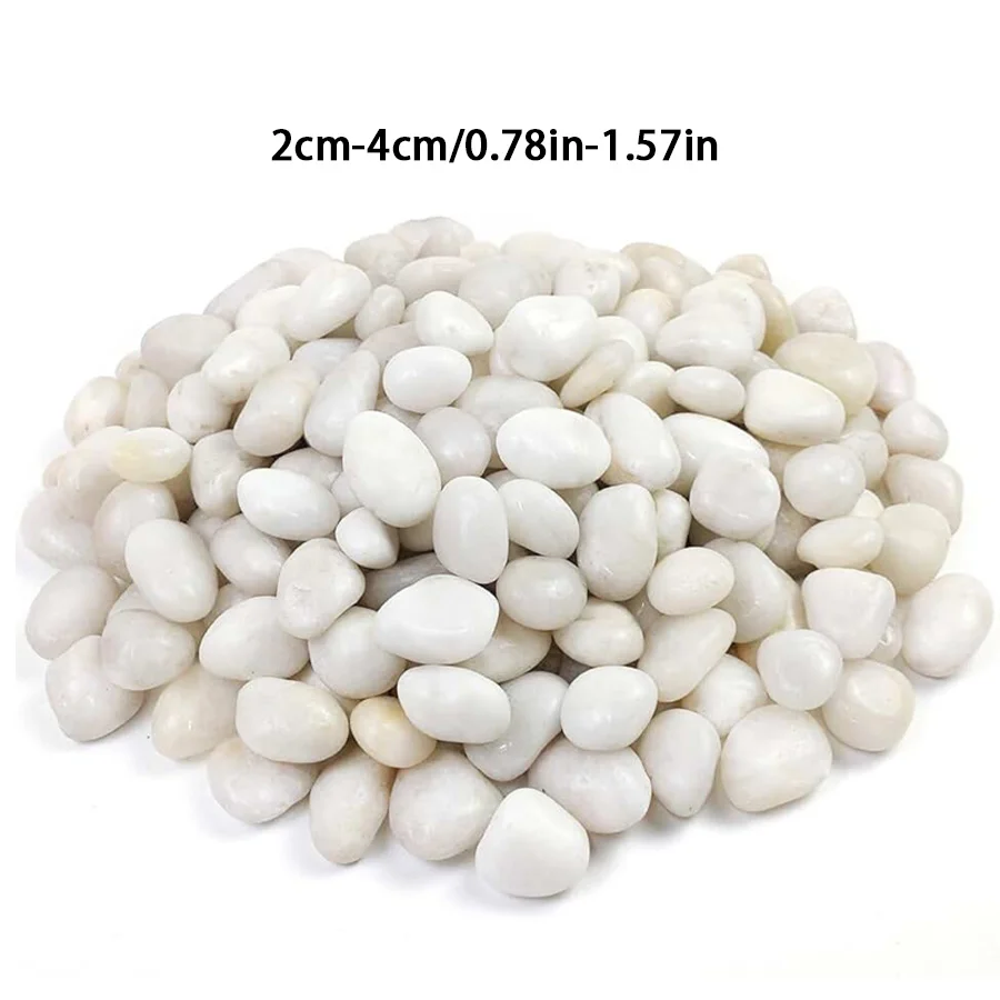 250/450/900g Smooth White Polished Pebbles, Round River Stones for Aquarium, Garden Ornament & DIY Home Decor XJM