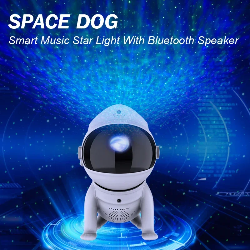 Starry Night Light Space Dog Projector Galactic Nebula LED Light Children's Home Room Bedroom Decoration Birthday Gift Wedding