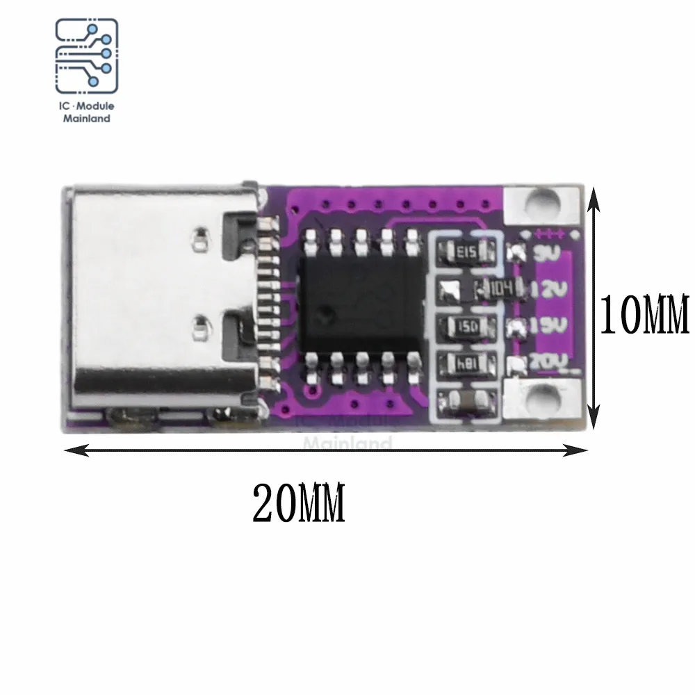 PD/QC2.0 3.0 Fast Charging Deceiver USB Boost Aging Test Trigger Module Type-C Port 5V/9V/12V/15V/20V Power Fast Charging