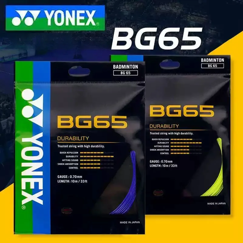 YONEX Badminton Racket String BG65(0.70mm) Endurance Competition Professional Durable To Play Wholesale Available
