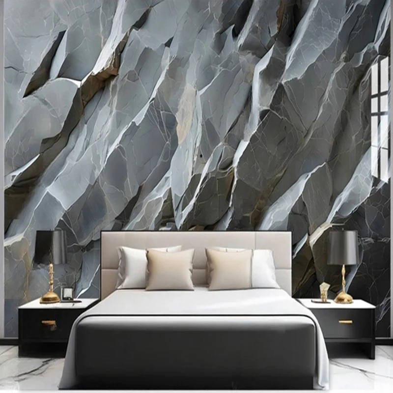 Custom Wallpaper 3D Stereo Mural Geometric Stone Abstract Art Fresco Living Room Bedroom Home Decor Painting Papel De Pared