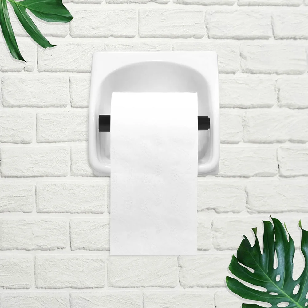 2 Pcs Hotel Roll Paper Holder Toilet Rod Handle Telescopic for Tissue Replacement Roller Rolling Bracket