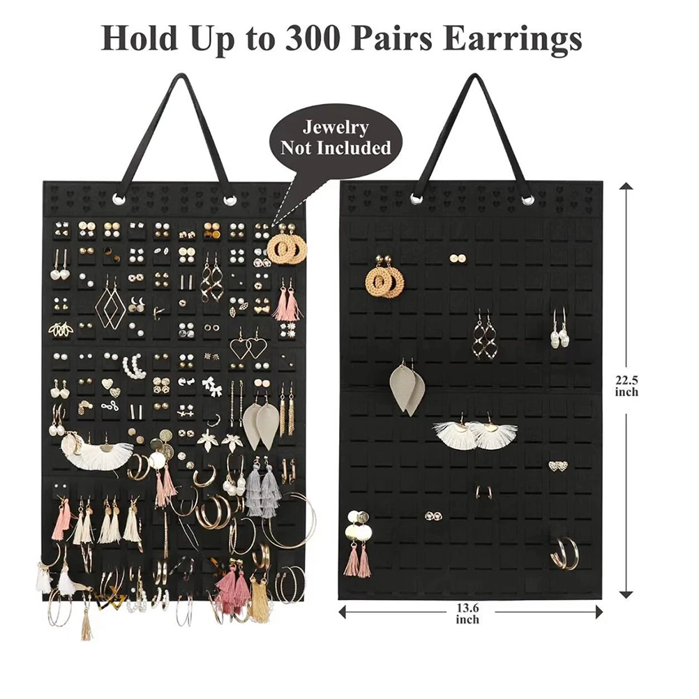 

Hanging earrings wall organizer earring holder soft felt hook jewelry necklace earring display hanging storage for female girls