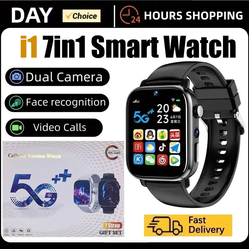 

i1 4G/5G Smartwatch with SIM Card - HD Camera, GPS, NFC, WiFi, Google Play Store, Android iOS