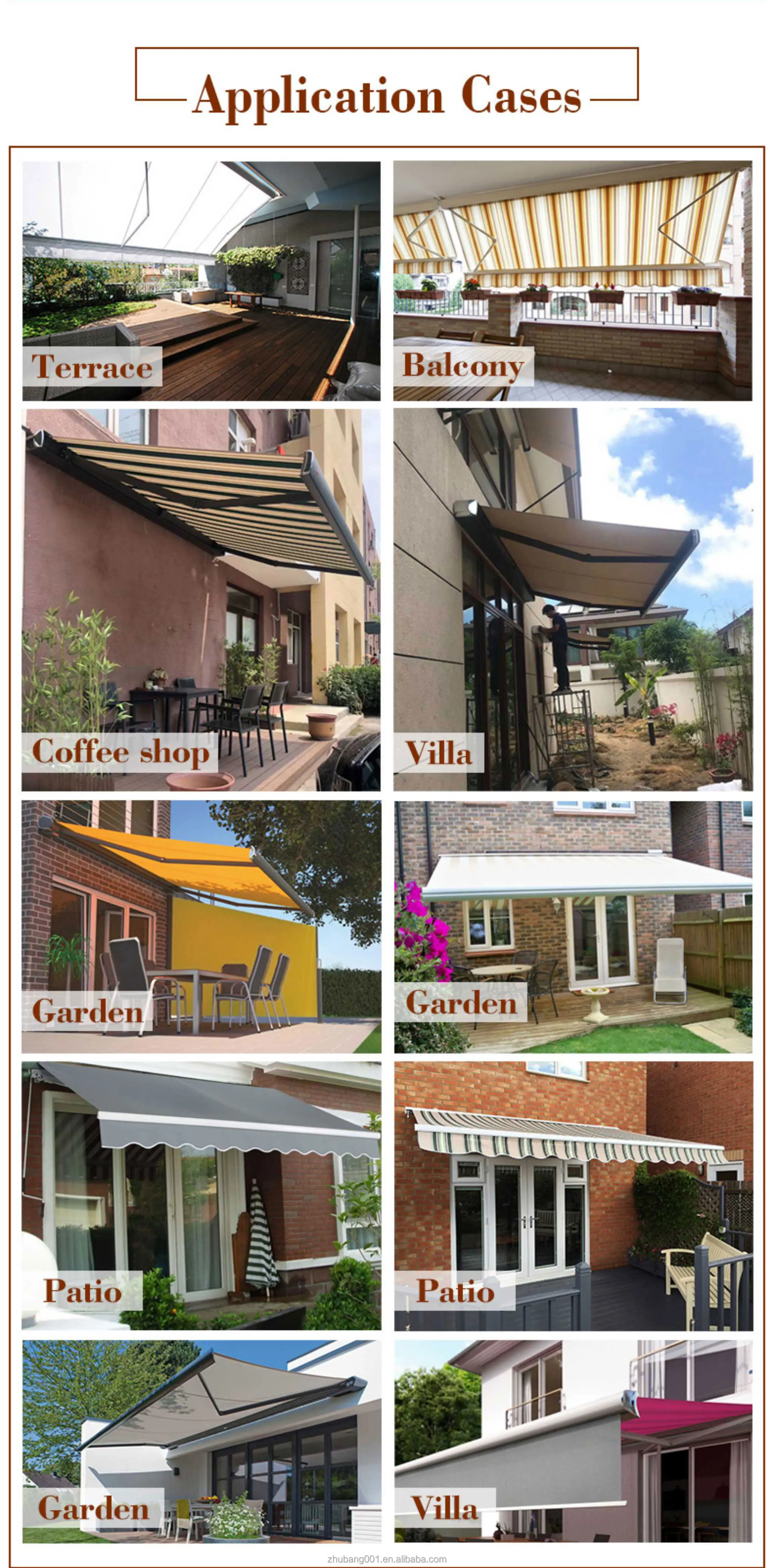 Heavy Duty Electric Retractable Awning LED White Frame PVC Large Back Door Slide Foldable Metal Roof Slide Rear Door Outdoor Use