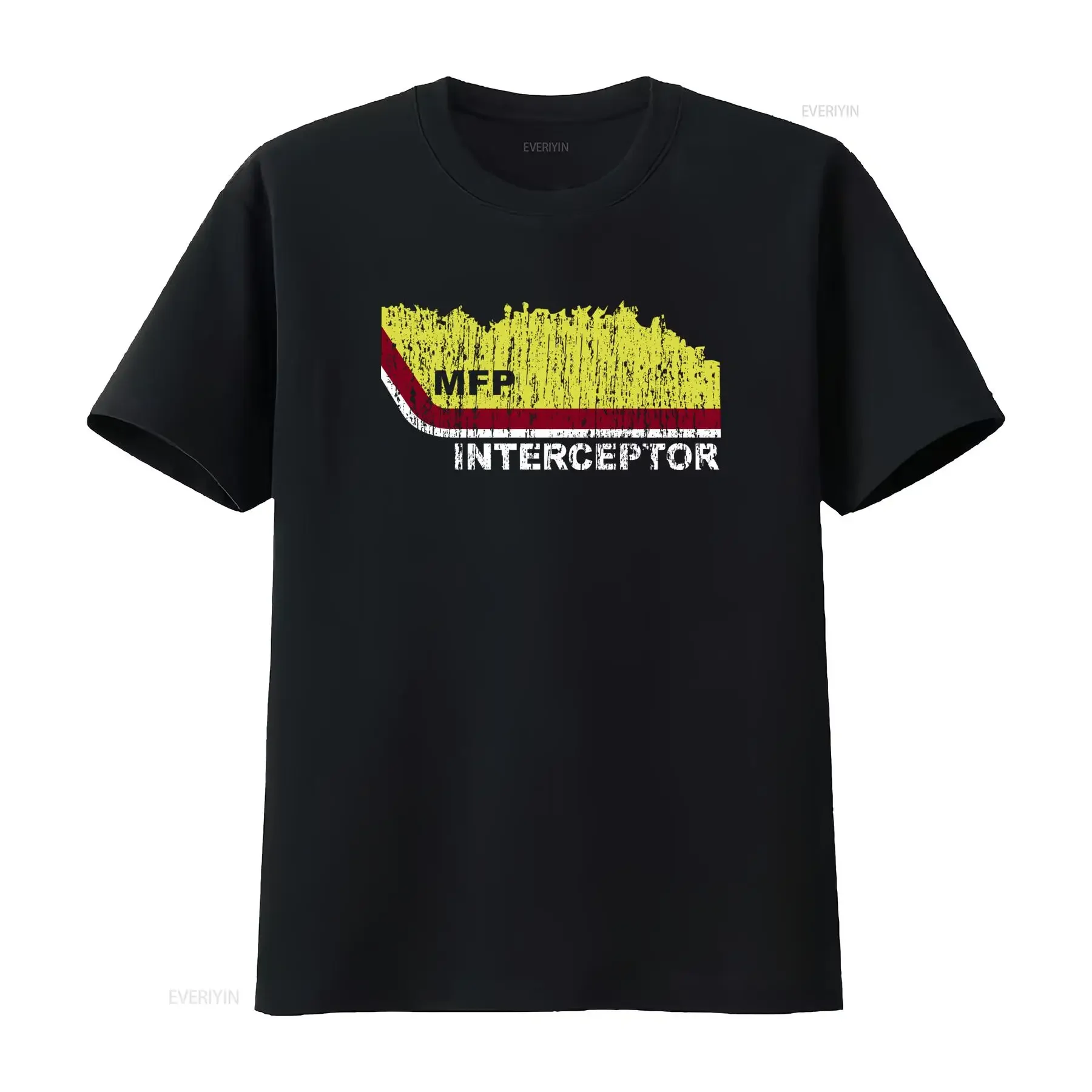 MFP Interceptor Mad T Shirt Top for Men Stylish Design Comfortable Fit vintage Washed Versatile Slightly Breathable Casual