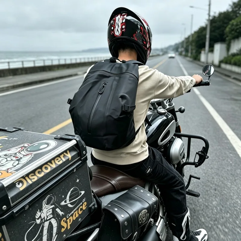 Motorcycle Helmet Bag Backpack Large Capacity Waterproof Wear-resistant Commuter Riding Equipment Unisex