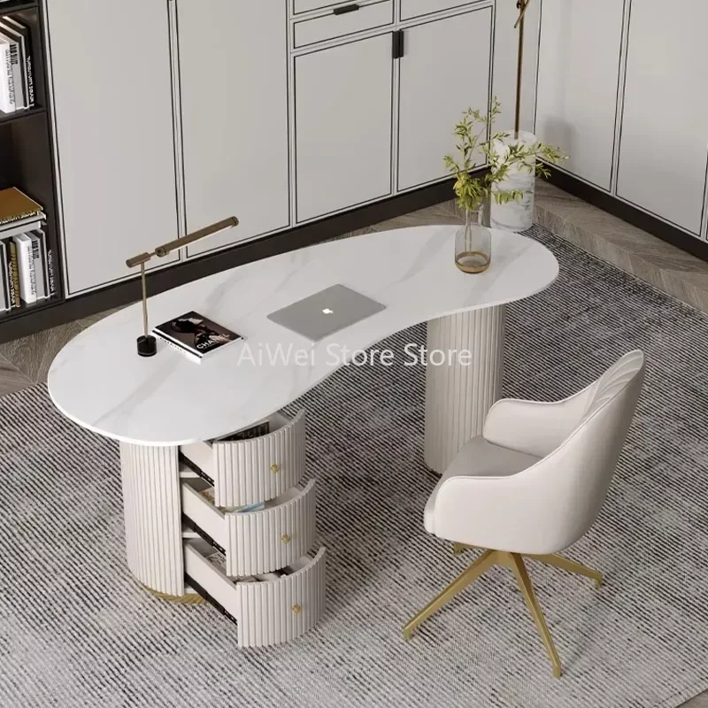 Study Standing Office Desk Bedroom Computer Gaming Corner Bureau Reception Office Desk Storage Schreibtisch Luxury Furniture