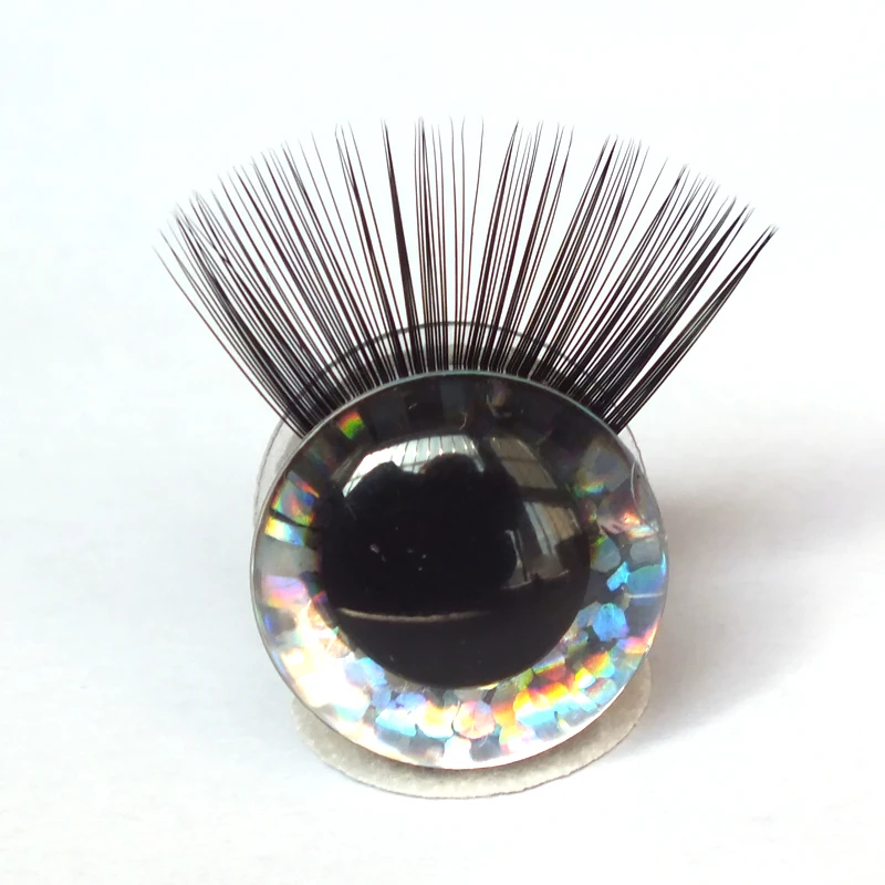 20pcs Toy Eyes With Eyelash 12-30mm Eyelashes 3D Safety Glitter Toy Eyes Eyelash For DIY Plush DIY Doll Making