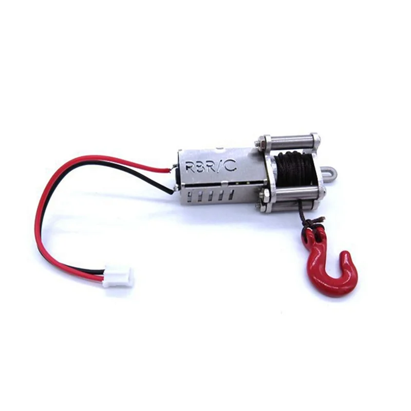 ABUM-2X Metal Automatic Simulated Winch With 3CH Receiver Cable For WPL B14 B24 B16 B36 C14 C24 C34 MN D90 MN99S RC Car Parts