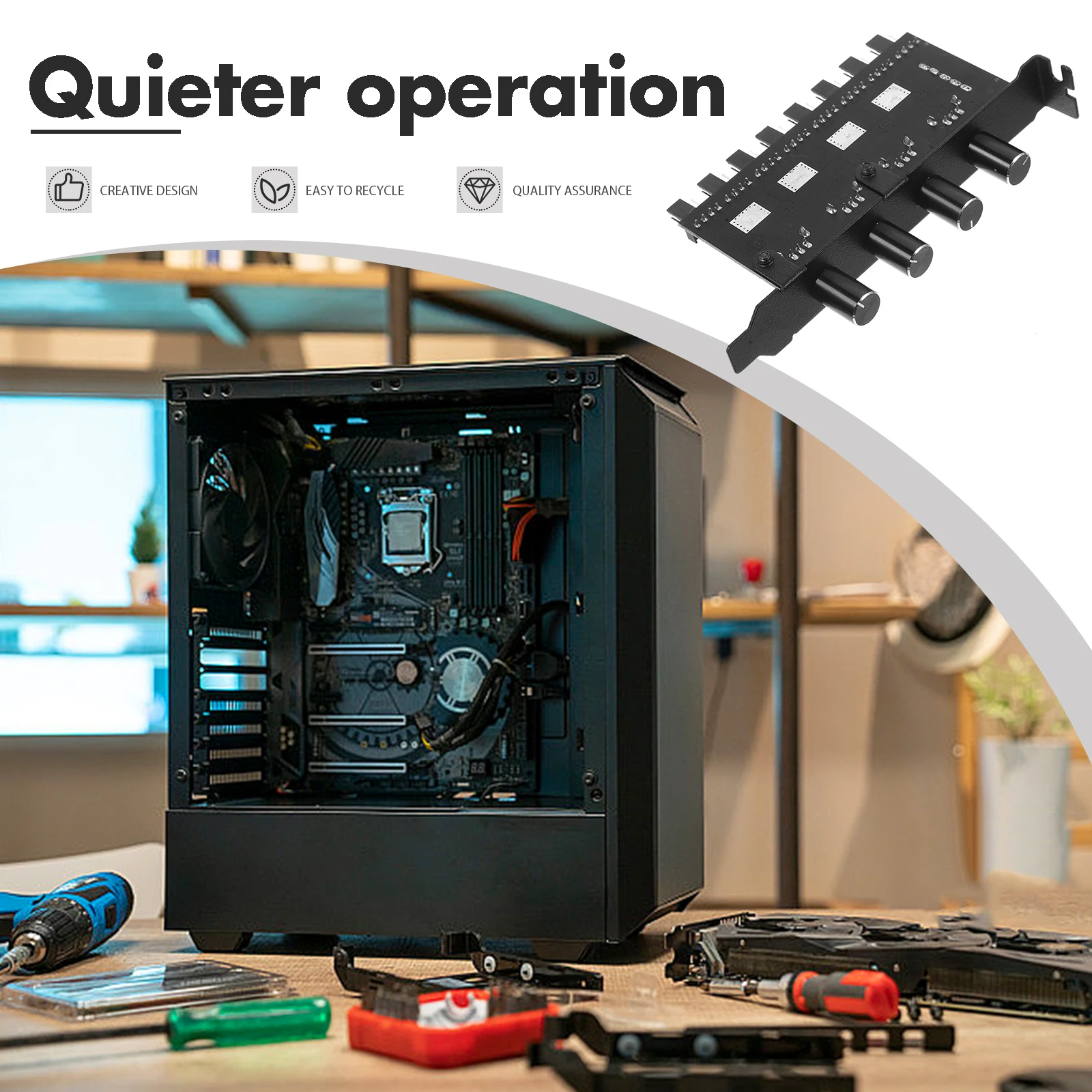

Fan Speed Controller Gaming Splitter Extension Hub Computer Case Cooling Cooler