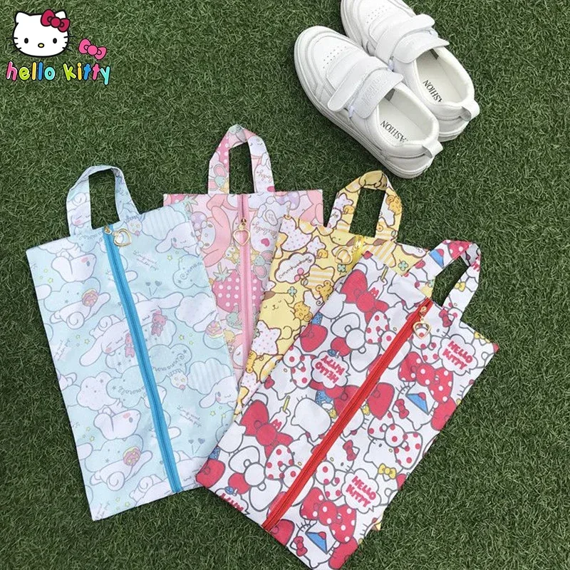 Sanrio Hello Kitty Storage Bag Shoe Bag Cartoon My Melody Cinnamoroll Waterproof Shoe Towel Clothing Storage Shoe Bag