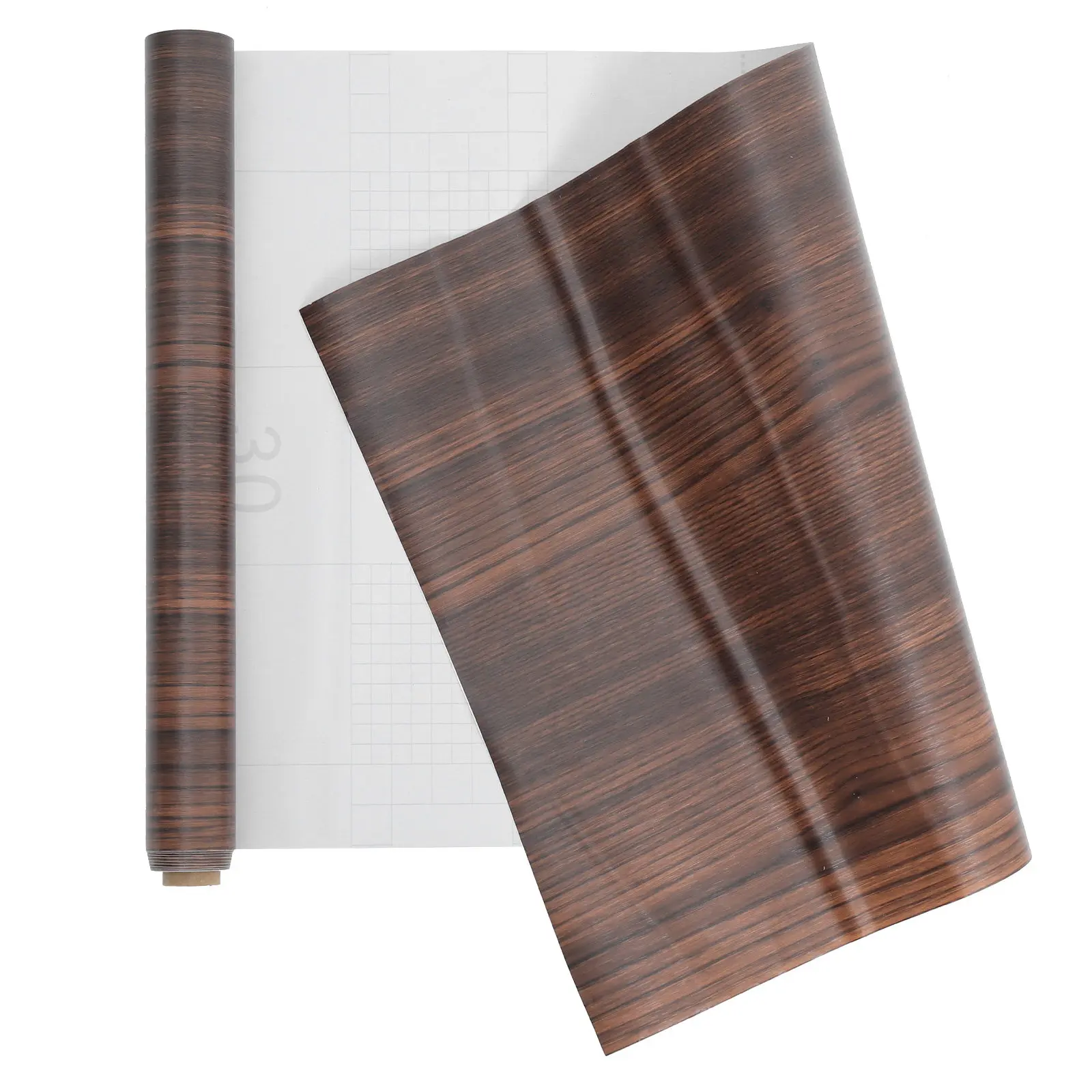 1 Roll Peel and Stick Walnut Wood Grain PVC Furniture Sticker Self Adhesive Renovation Wallpaper Rustic Decal for Cabinets