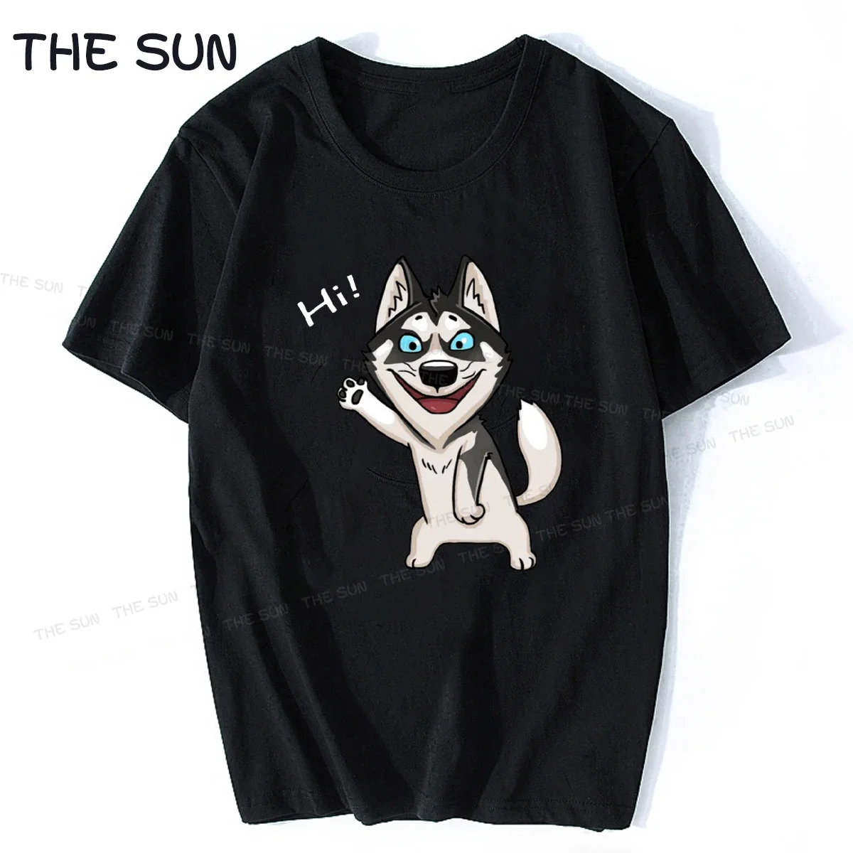 Funny Tshirt  Men Dabbing Husky Siberian Lovely Dog Premium Clothing Novelty Harajuku Manga Tees Cotton T-Shirt