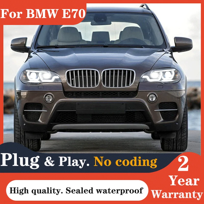 Car For BMW X5 E70 2007-2013 Headlights DRL Hella LED Bi Xenon Bulb Fog Lights Car Accessory X6 E71 Head Lamp