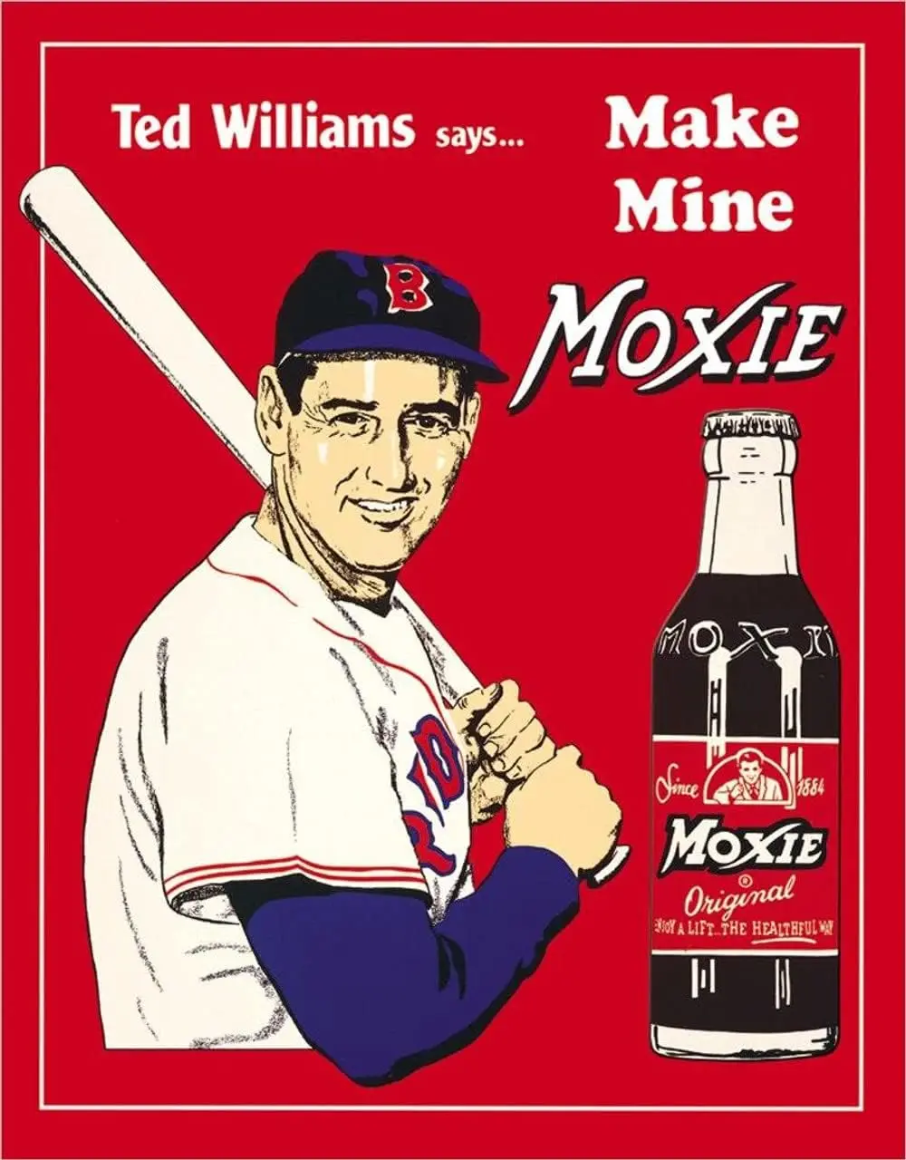 Desperate Enterprises Ted;s Moxie Tin Sign - Nostalgic Vintage Metal Wall Décor Made in USA