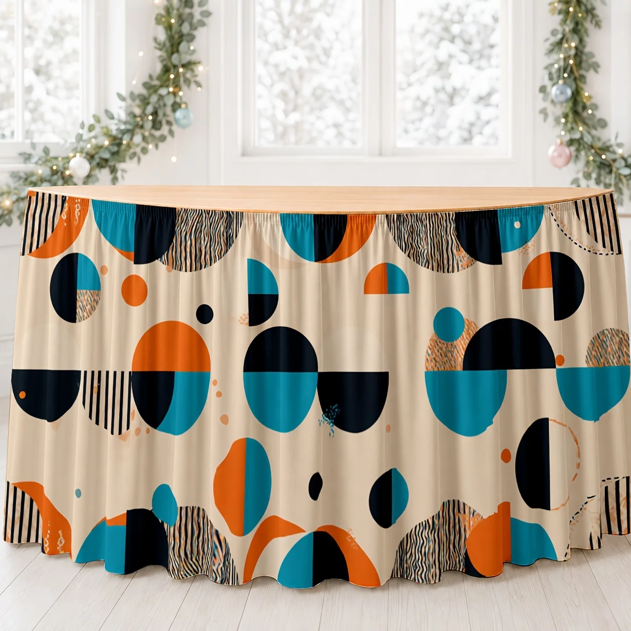 Medieval modern geometric pattern tablecloth, suitable for cocktail parties, autumn, Halloween and Thanksgivingxzj