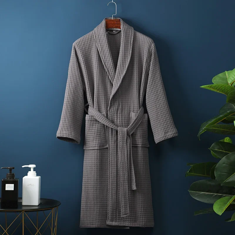 Men Women 100% Cotton Terry Bathrobe Suck Water Towel Sleepwear Spa Hotel Long Bath Robe Kimono Plus Size Dressing Gown Lovers