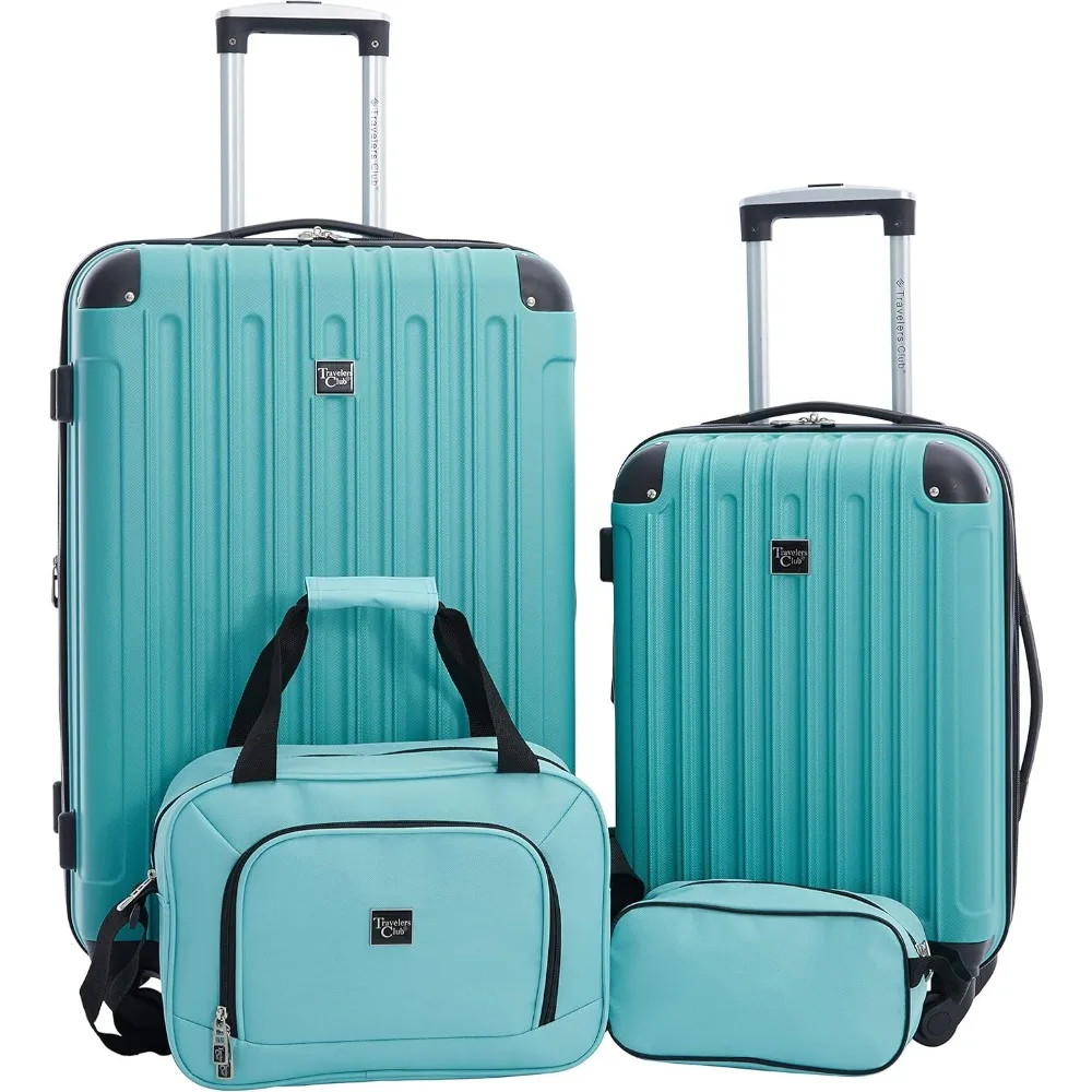 Travelers Club Midtown Hardside Luggage Travel, Emerald, 4-Piece Set