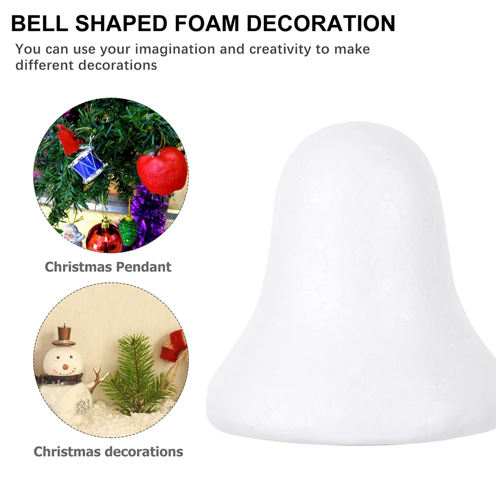 20 Pcs Decorations Bubble Bell DIY Jingle Mould Foams Xmas Tree Hanging Crafts Accessory Model Pendant Christmas White