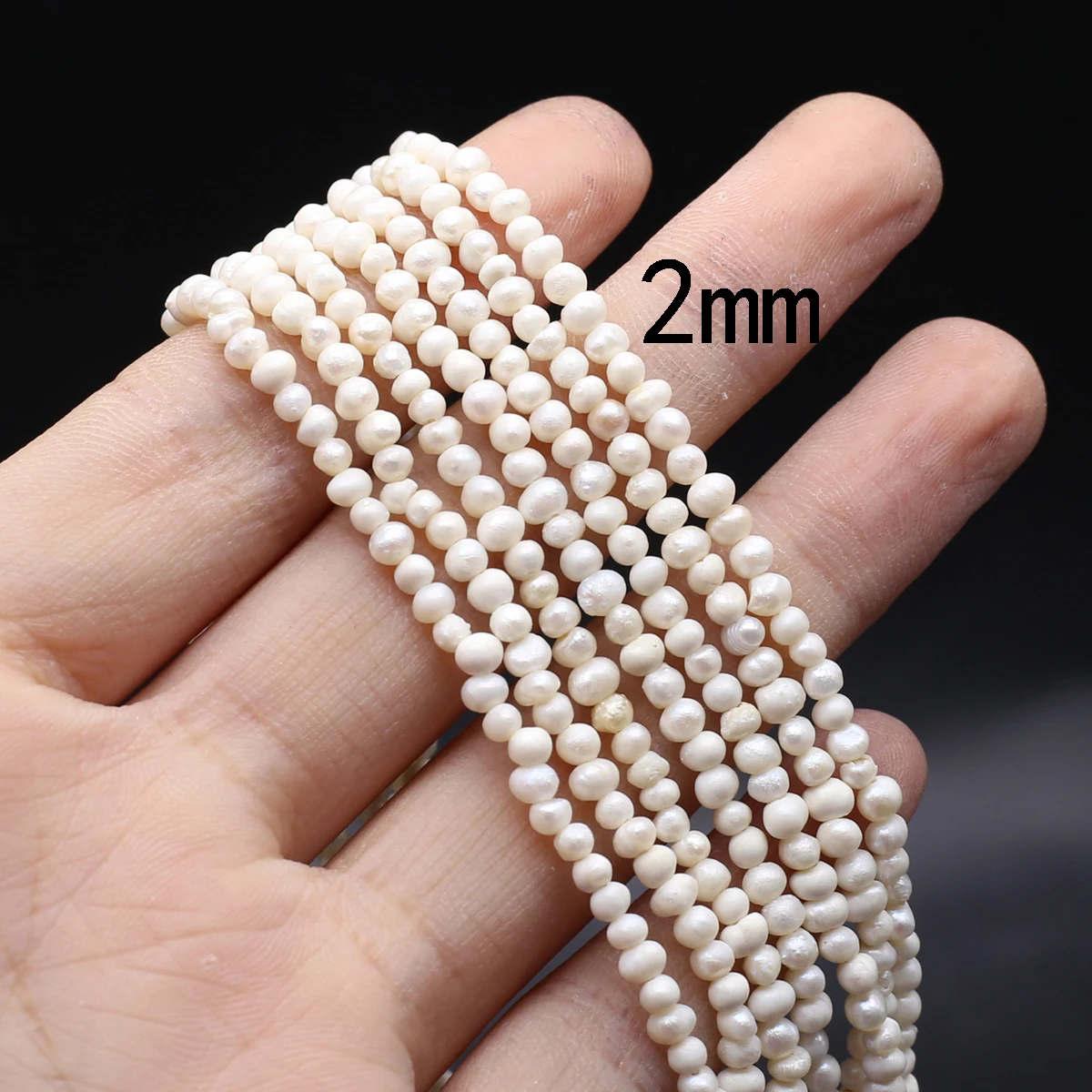 

Natural Freshwater Pearl Beaded 2mm white Elliptical shape Punch Loose Beads for Make Jewelry DIY Bracelet Necklace Accessories