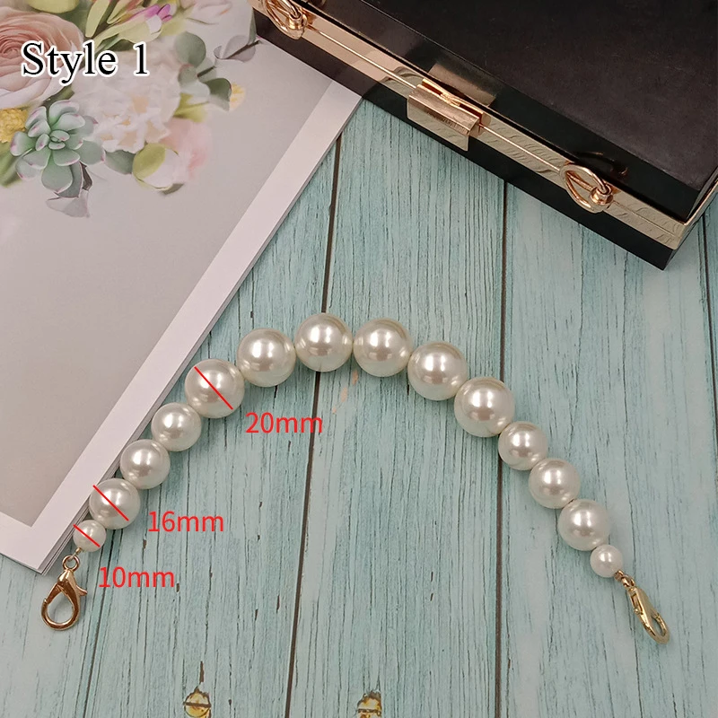 Imitation Pearls Bag Chain For Handbag Short Beaded Chain Handbags Handles Women\'S Purse Belt Diy Replacement Bag Accessories