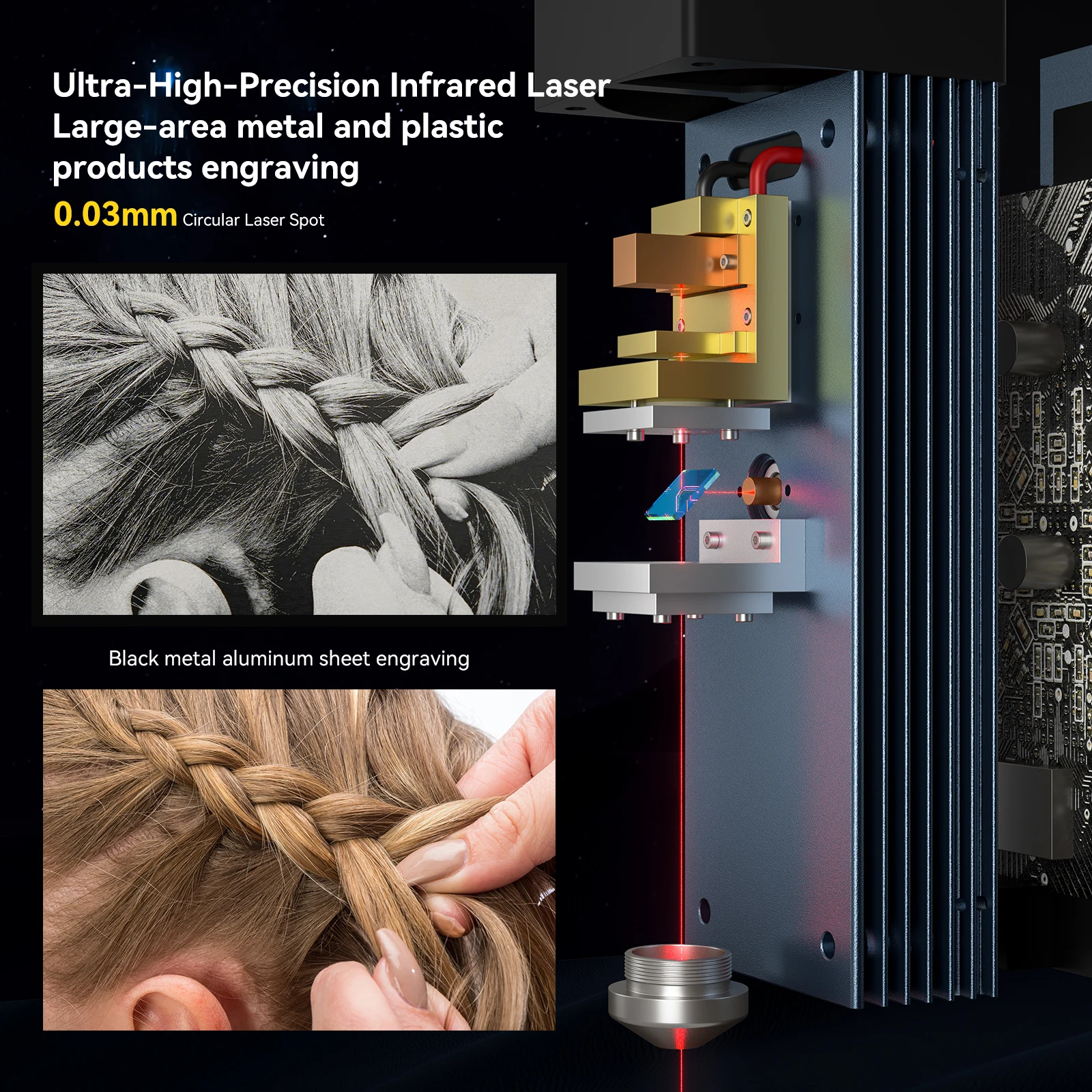 ATOMSTACK Laser a infrarossi R30 V2 Modulo 1064nm Testa laser ad alta precisione per macchina per incisore laser Incisione CNC Metallo Plastica