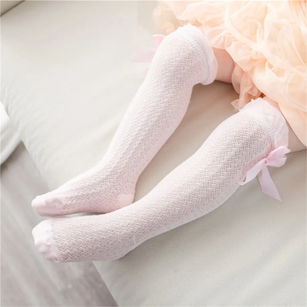 New Kids Socks Cute Bow Knot Baby Girls Knee High Socking Soft Children Socks Princess Toddler Leg Warmers Party Gift