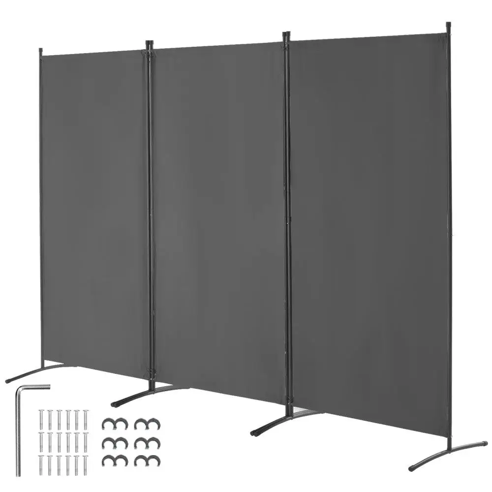 

3 Panel Folding for room Divider Portable Privacy Screen Freestanding Partition for office Bedroom Living for room Grey