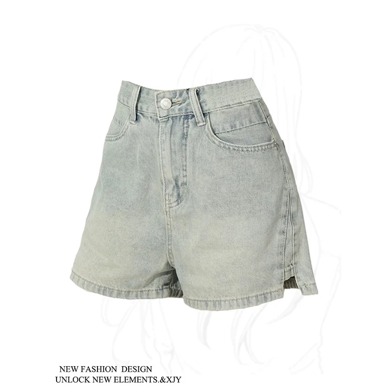

ZHIZOU 2026 Summer Women American Retro Low Rise Punk Denim Shorts Gyaru Y2K 2000s Japanese Kpop Harajuku Jeans Hot Pants Tide
