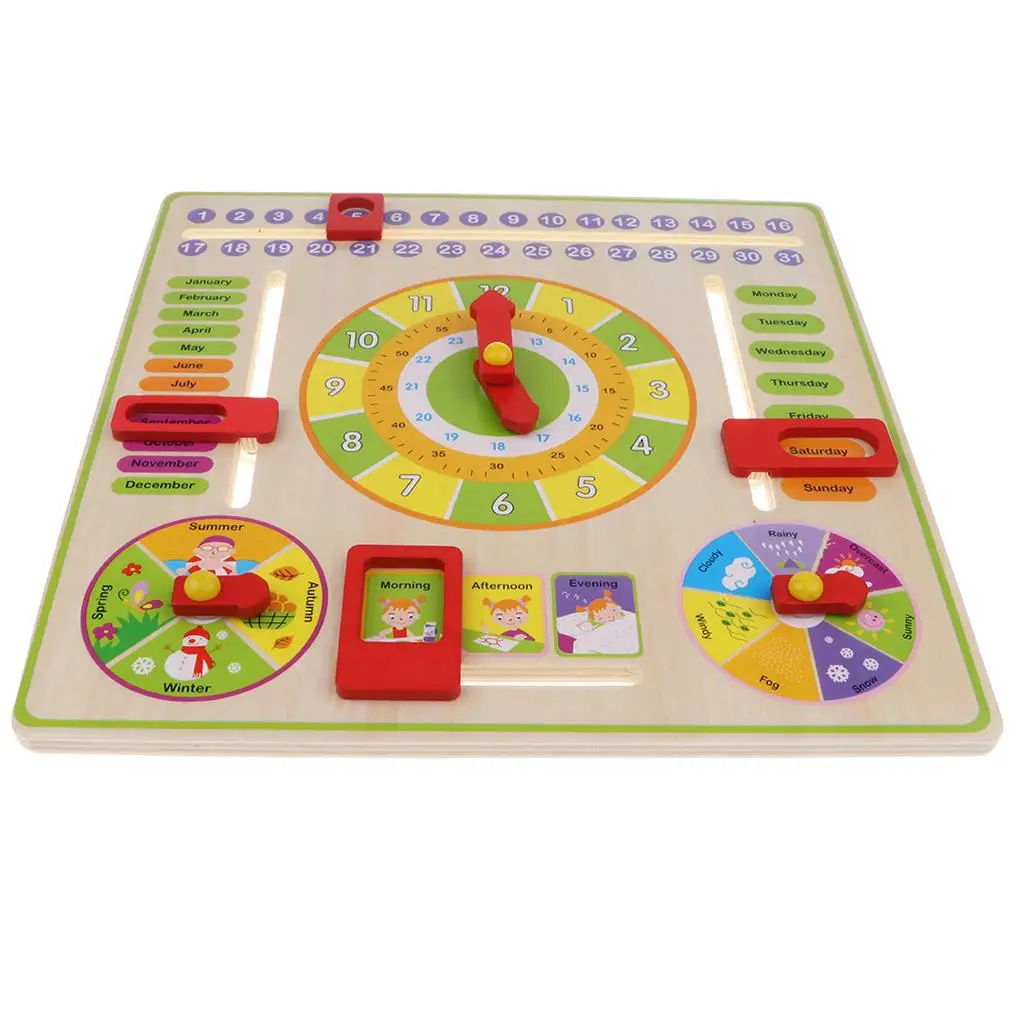 Wooden Teaching Clock Toy Educational Children's Toy Puzzle for Children Preschoolers Learning Resources